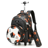 Eazy Kids - 18" Trolley School Bag 3Pc Set - Football Black