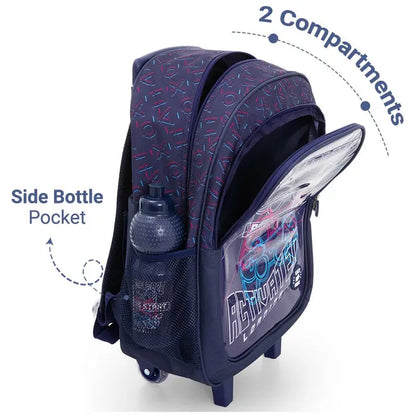 Eazy Kids - 17" Trolley School Bag Combo - Game Mode - 5 Pc Set
