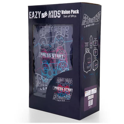 Eazy Kids - 17" Trolley School Bag Combo - Game Mode - 5 Pc Set