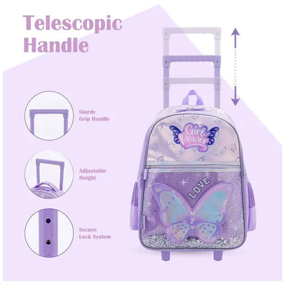 Eazy Kids - 16" Trolley School Bag Combo - Power Purple
