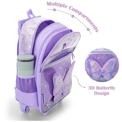 Eazy Kids - 16" Trolley School Bag Combo - Power Purple