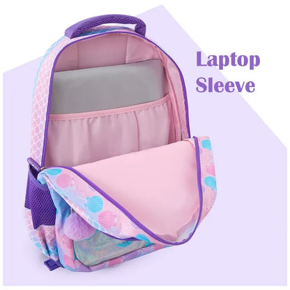 Eazy Kids - 16" Trolley School Bag Combo - Purple - 3 Pc Set