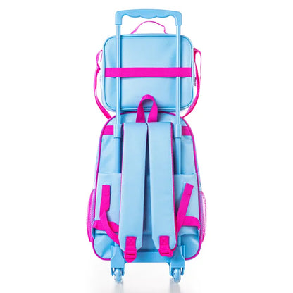 Eazy Kids - Trolley School Bag Combo 5Pc Set - Butterfly