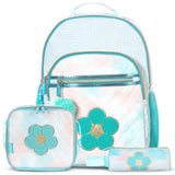 Eazy Kids - 18" Backpack with Lunch Bag & Pencil Case - Flora Green