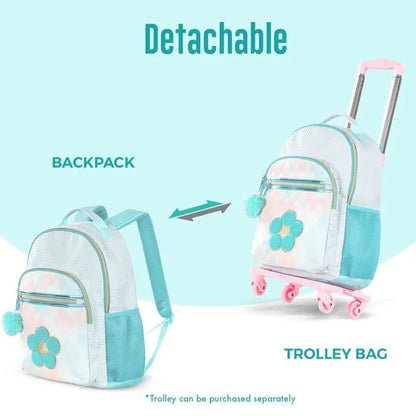 Eazy Kids - 18" Backpack with Lunch Bag & Pencil Case - Flora Green