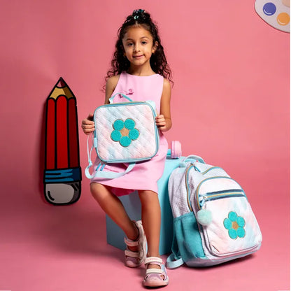 Eazy Kids - 18" Backpack with Lunch Bag & Pencil Case - Flora Green
