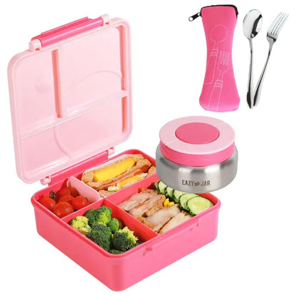Eazy Kids - 3/4 Jumbo Lunch Box With Bowl, Spoon And Fork