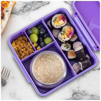 Eazy Kids - 3/4 Jumbo Lunch Box With Bowl, Spoon And Fork