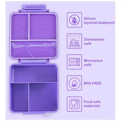 Eazy Kids - 3/4 Jumbo Lunch Box With Bowl, Spoon And Fork