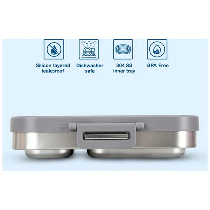 Eazy Kids - 3 Compartment Stainless Steel Bento Lunch Box 1020ml
