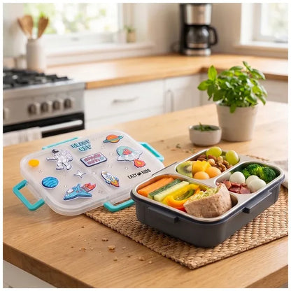Eazy Kids - 3 Compartment Stainless Steel Bento Lunch Box