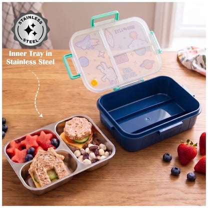 Eazy Kids - 3 Compartment Stainless Steel Bento Lunch Box