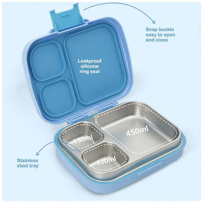 Eazy Kids - 3 Compartment Stainless Steel Lunch Box 710 ml
