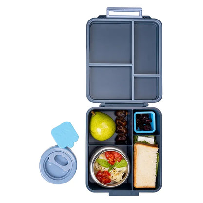 Eazy Kids - 4 Compartments Jumbo Bento Lunch Box With Thermos & Dip Jar