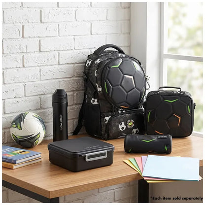 Eazy Kids - 4 Compartments Jumbo Bento Lunch Box With Thermos & Dip Jar