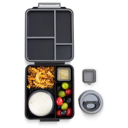 Eazy Kids - 4 Compartments Jumbo Bento Lunch Box With Thermos & Dip Jar