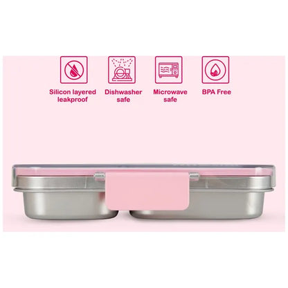 Eazy Kids - 4 Compartments Stainless Steel Bento Lunch Box With Tritan Lid 945ml