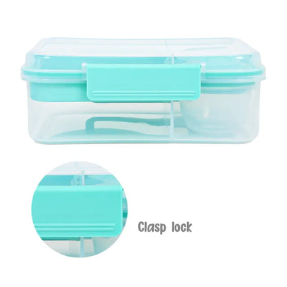 Eazy Kids - 3/4/5 Compartment Convertible 1650ml Bento Lunch Box with 150ml Gravy Bowl