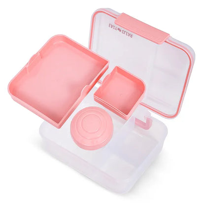 Eazy Kids - 3/4/5 Compartment Convertible 1650ml Bento Lunch Box with 150ml Gravy Bowl