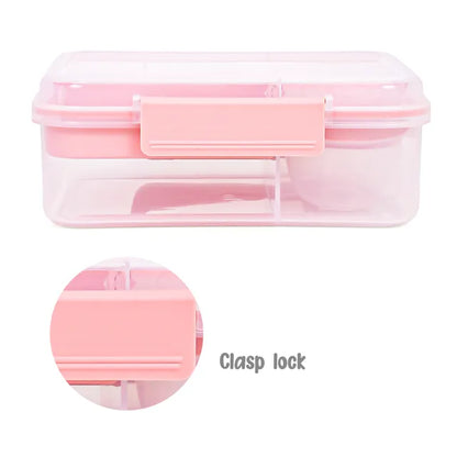 Eazy Kids - 3/4/5 Compartment Convertible 1650ml Bento Lunch Box with 150ml Gravy Bowl