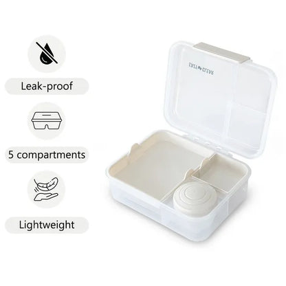 Eazy Kids - 3/4/5 Compartment Convertible 1650ml Bento Lunch Box with 150ml Gravy Bowl