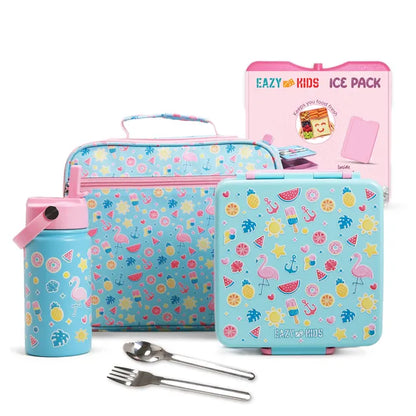 Eazy Kids - Jumbo Bento Lunch Box Set with Insulated Lunch Bag