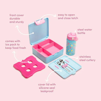Eazy Kids - Jumbo Bento Lunch Box Set with Insulated Lunch Bag