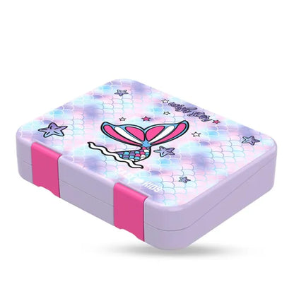 Eazy Kids - 6 And 4 Convertible Bento Box with Sandwich Cutter - Purple