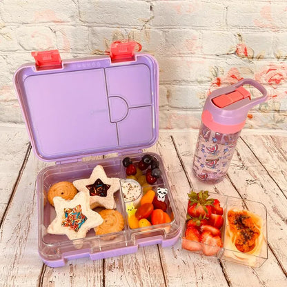 Eazy Kids - 6 And 4 Convertible Bento Box with Sandwich Cutter - Purple