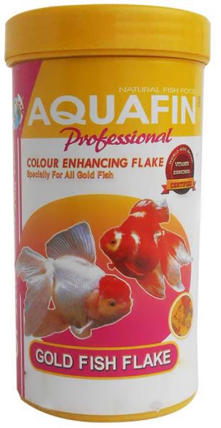 KW Zone Aquafin Professional Goldfish Flake Natural Colour Enhancing Staple Food For Aquarium Fish 250ml