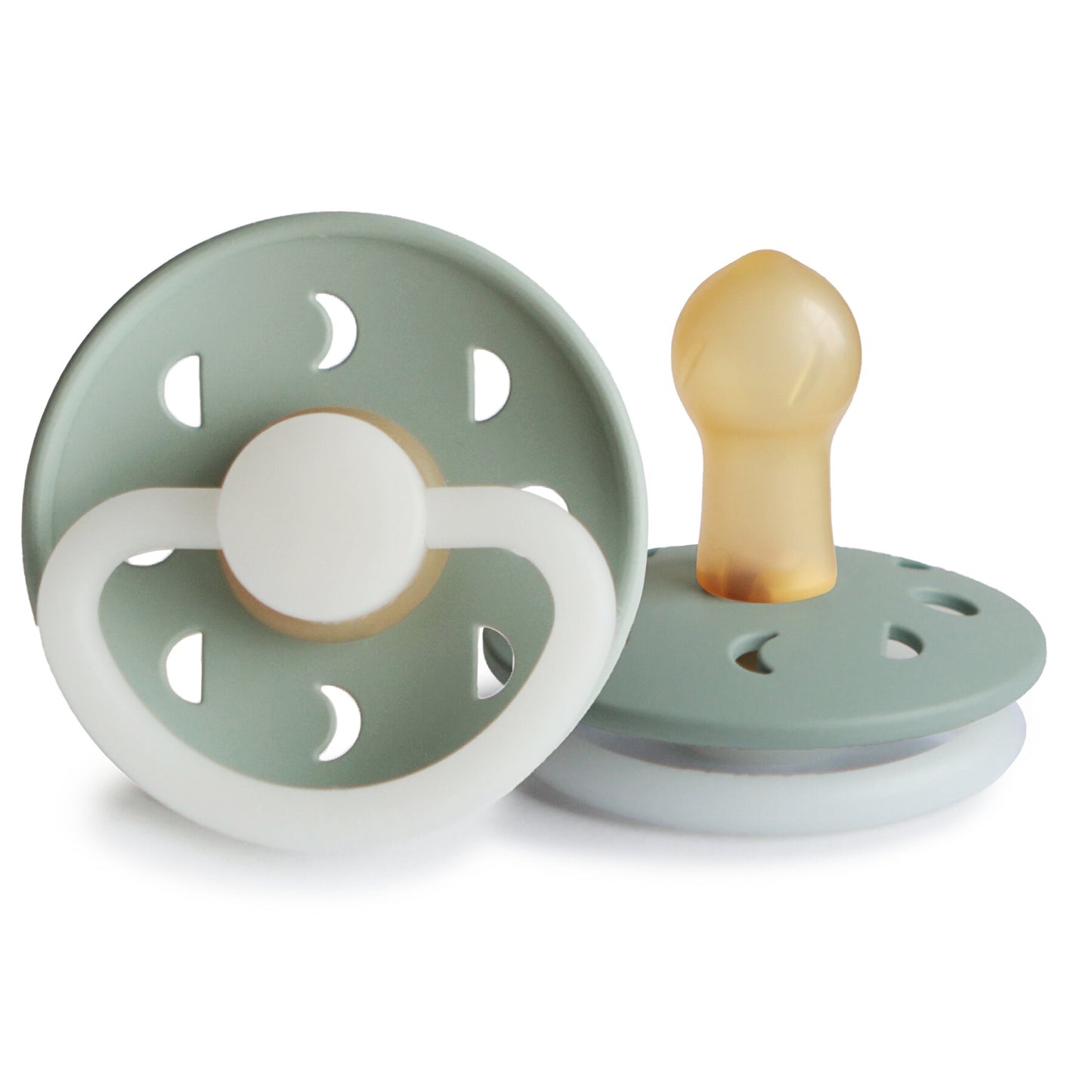 Frigg - Moon Phase Latex Pacifier 2 Pack 0-6M - Sage Night