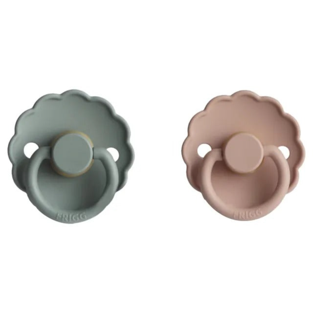 Frigg - Daisy Latex Pacifier 0-6M 2-Pack S1 - Blush - Lily Pad