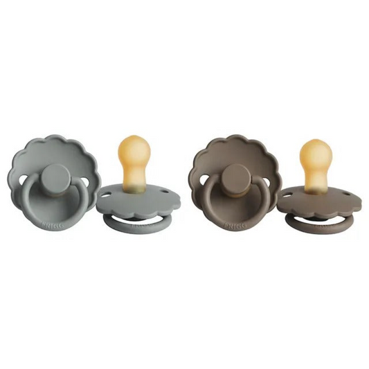 Frigg- Daisy Latex Pacifier 0-6M 2-Pack S1 - French Gray Night - Portobello Night