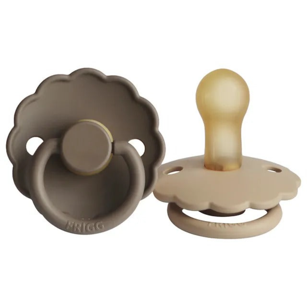 Frigg - Daisy Latex Pacifier 6-18M 2-Pack S2 - Peach Bronze - Graphite ...