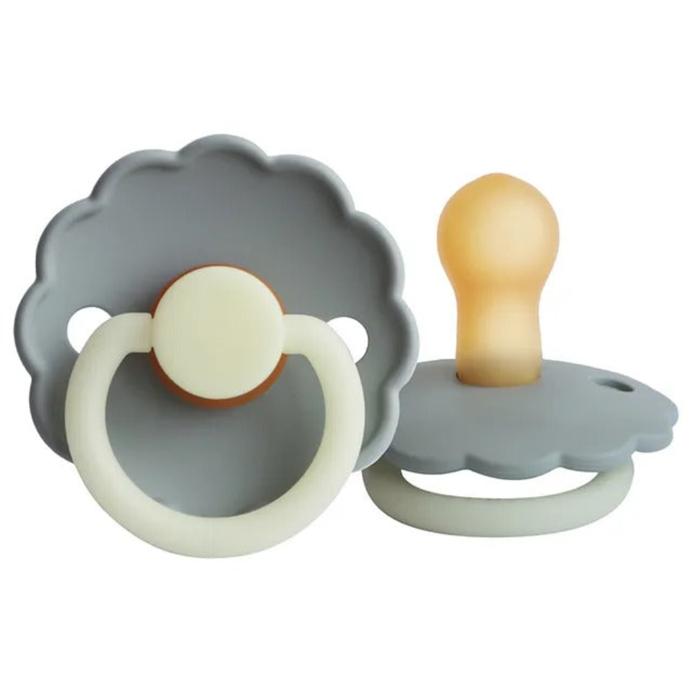 Frigg - Daisy Night Latex Pacifier 0-6M S1 - French Gray Night