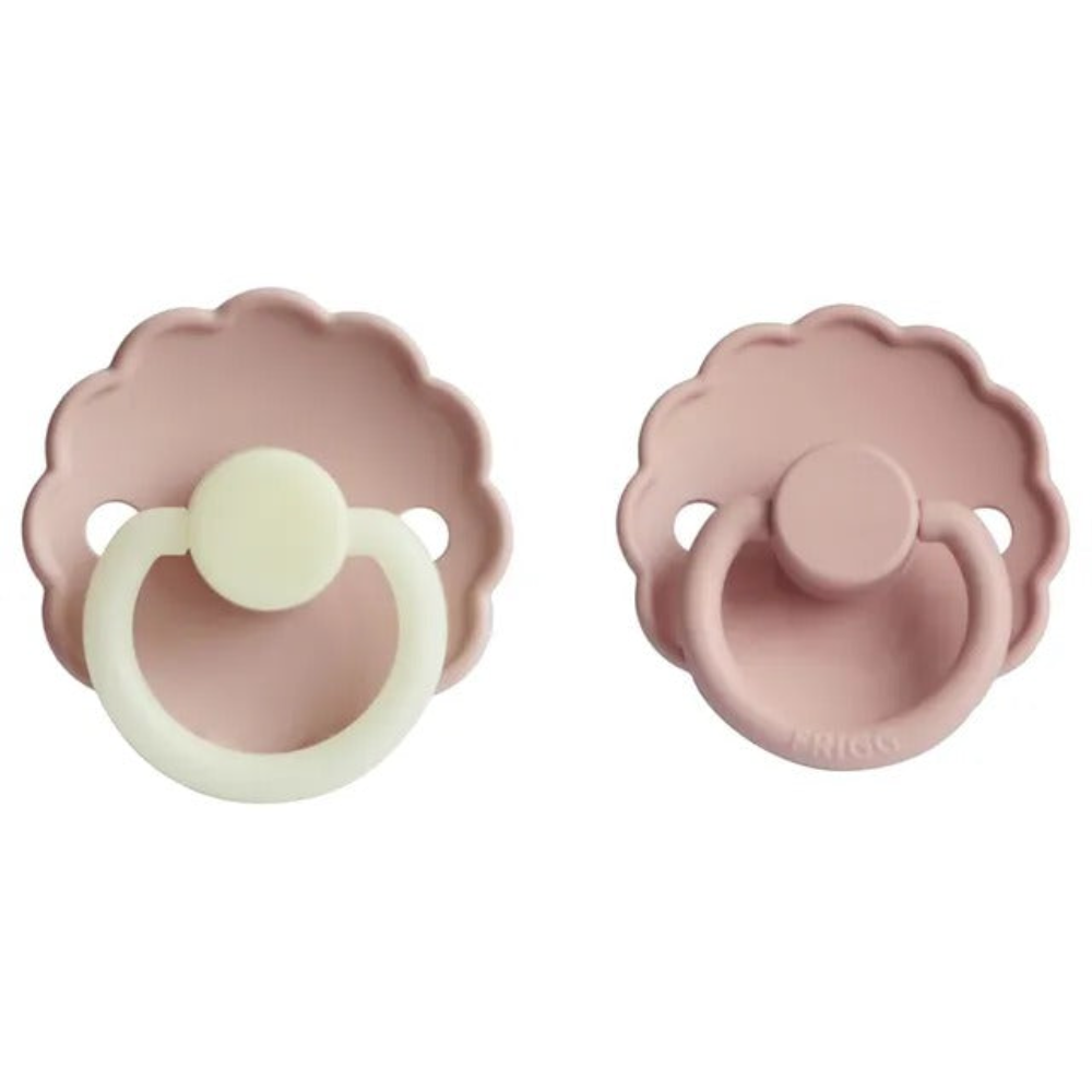 Frigg - Daisy Silicone Pacifier 0-6M 2-Pack S1 - Blush Night - Blush