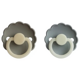 Frigg - Daisy Silicone Pacifier 0-6M 2-Pack S1 - French Gray Night - Portobello Night