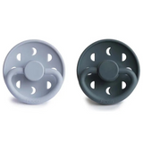 Frigg- Moon Silicone Pacifier 0-6M 2-Pack S1 - Powder Blue - Slate