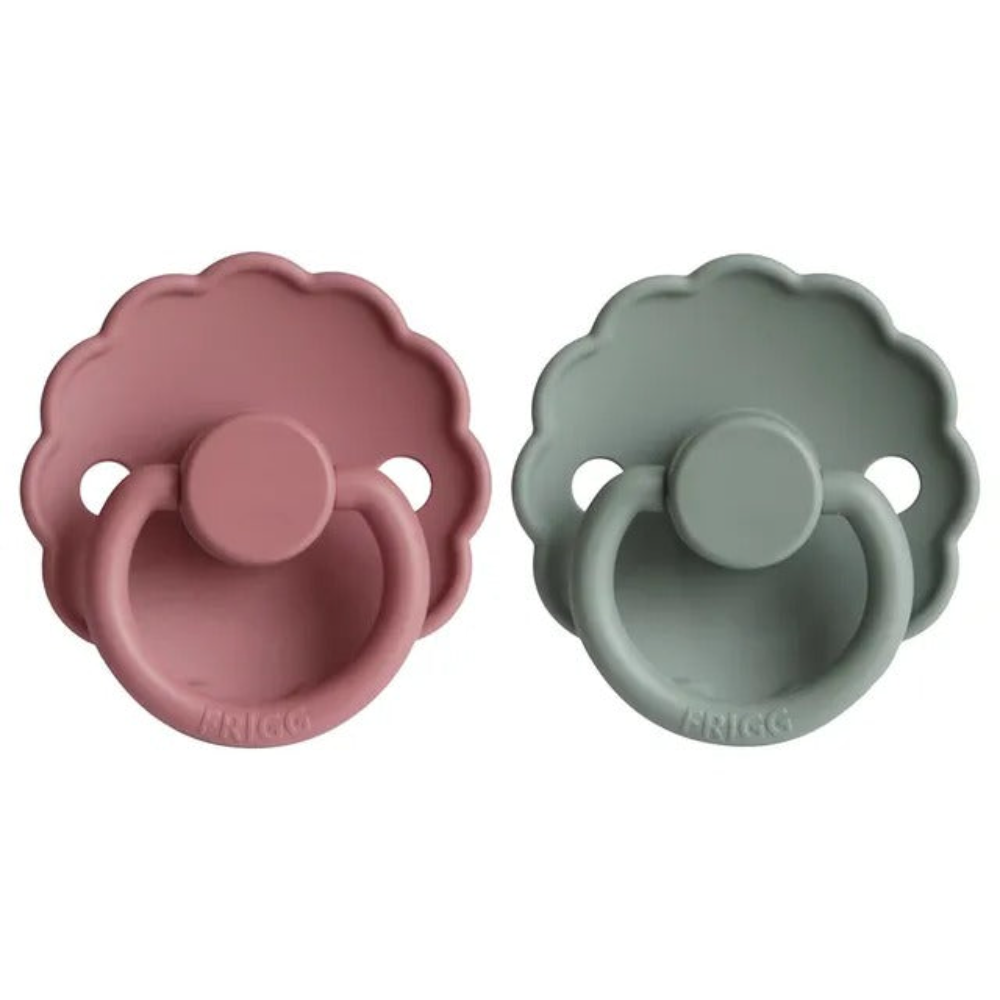 Frigg -  New Daisy Silicone Baby Pacifier 0-6M 2-Pack Cedar - Lily Pad - Size 1