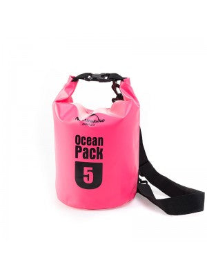 Ocean Pack Waterproof Dry Bag 5 L Outdoor Monsoon Rain Boating Wading Swimming Rafting Canoeing Sailing Fishing Camping Pink