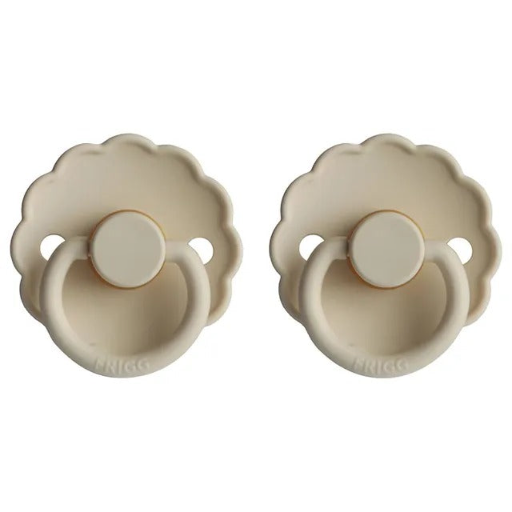 Frigg - Daisy Latex Pacifier 6-18M 2-Pack S2 - Cream