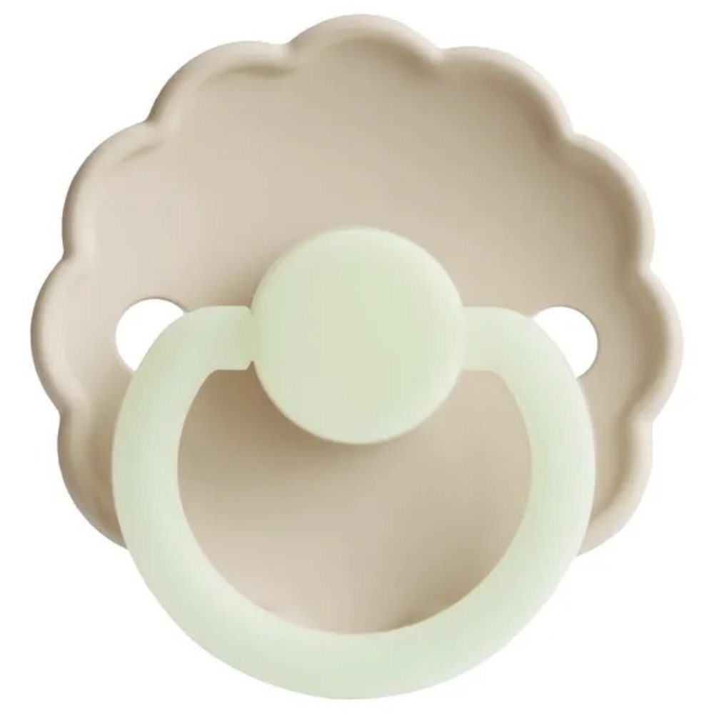 Frigg - Daisy Silicone Night Pacifier 0-6M S1 - Cream