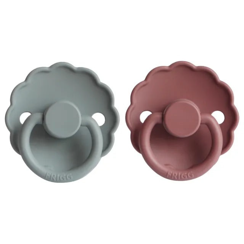 Frigg - Daisy Silicone Pacifier 0-6M 2-Pack S1 - French Gray - Woodchuck