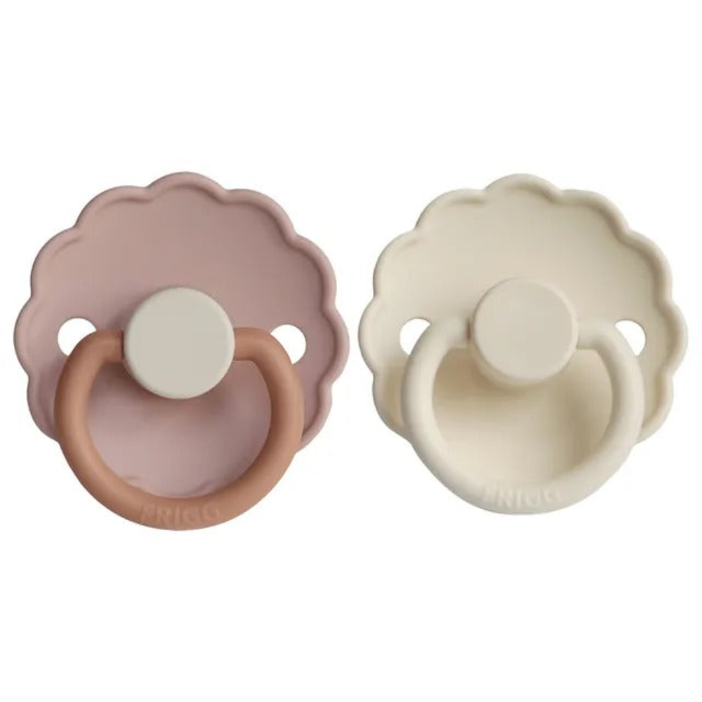 Frigg - Daisy Silicone Pacifier 6-18M 2-Pack S2 - Biscuit - Cream