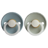 Frigg - Rope Latex Pacifier 6-18M 2-Pack S2 - Stone Blue Night - Sage Night
