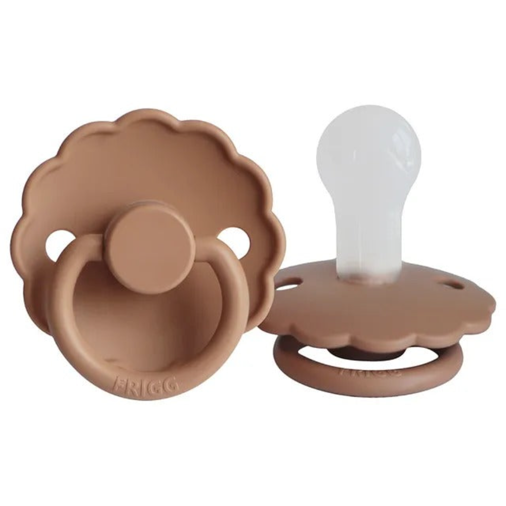 Frigg - S1 Daisy Silicone Pacifier - 0-6 Months - Peach Bronze