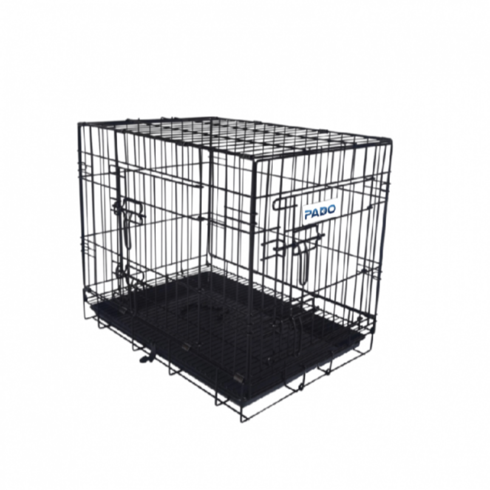 Pado Double Door Dog Crate With Mesh Floor, 92x57.5x65cm