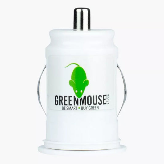 Green Mouse Dual USB A Car Charger - White
