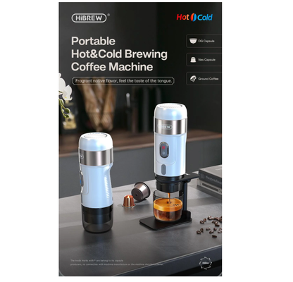 HiBrew - H4A Espresso Maker Hot & Cold 3 and 1 Travel/Portable Coffee Machine White