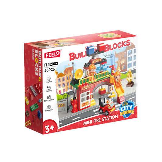 Feelo 55 Particles Mini Fire Station